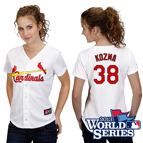 Pete Kozma #38 mlb Jersey-St Louis Cardinals Women's Authentic Home White Cool Base World Series Baseball Jersey